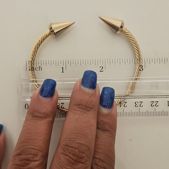 Gold Twisted Open Cuff Bracelet - Picture 3 of 16